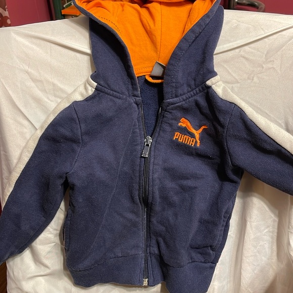 Toddler Blue, White, Orange Puma Hoodie Zip Up - Picture 1 of 2